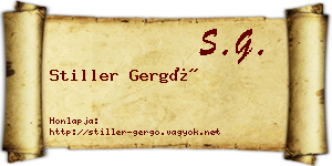 Stiller Gergő névjegykártya